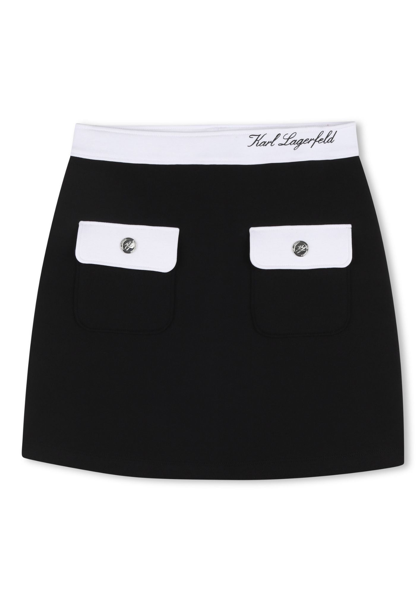 Karl Lagerfeld Black Contrast Mini Skirt