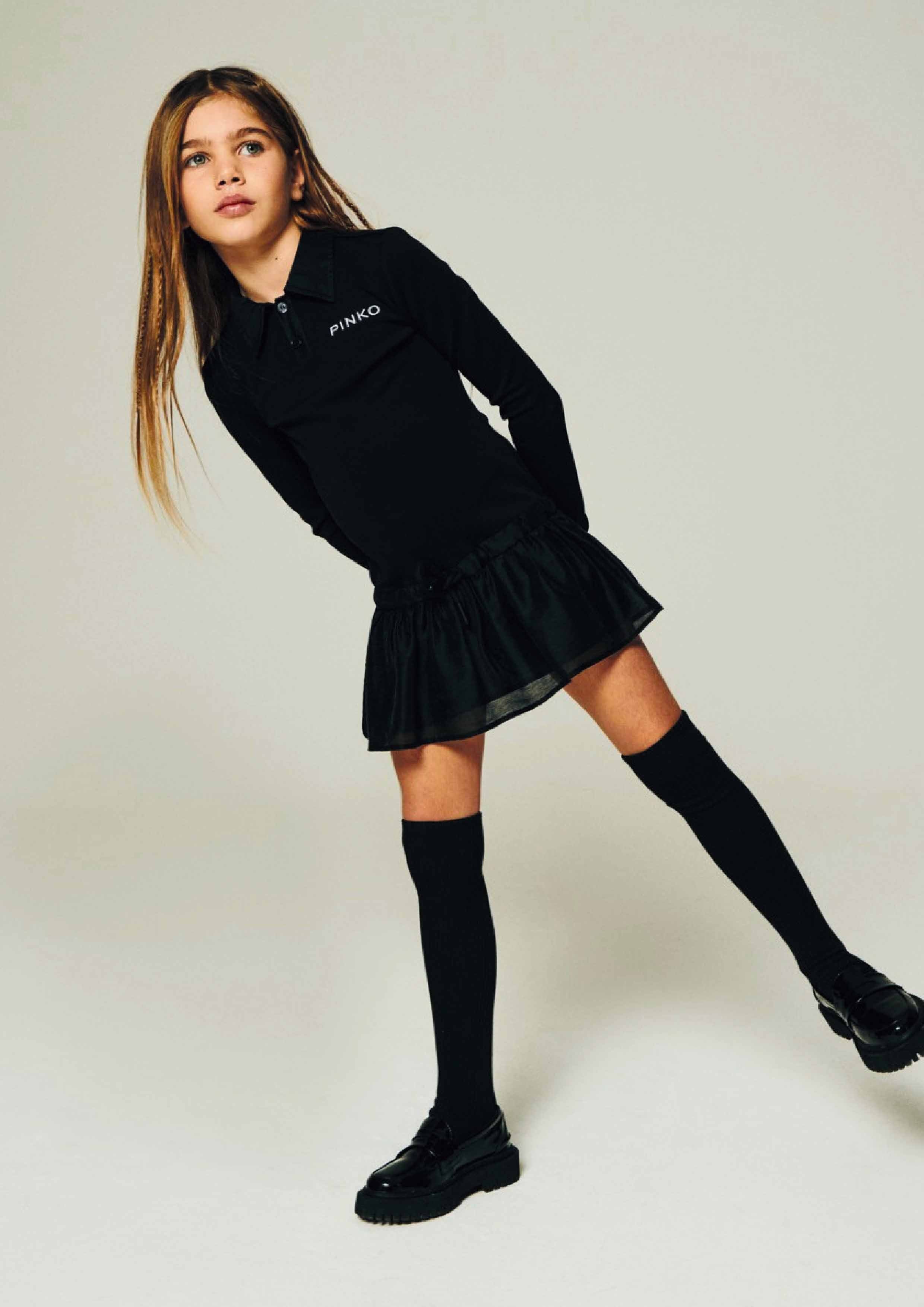 Pinko Black Polo Shirt Dress