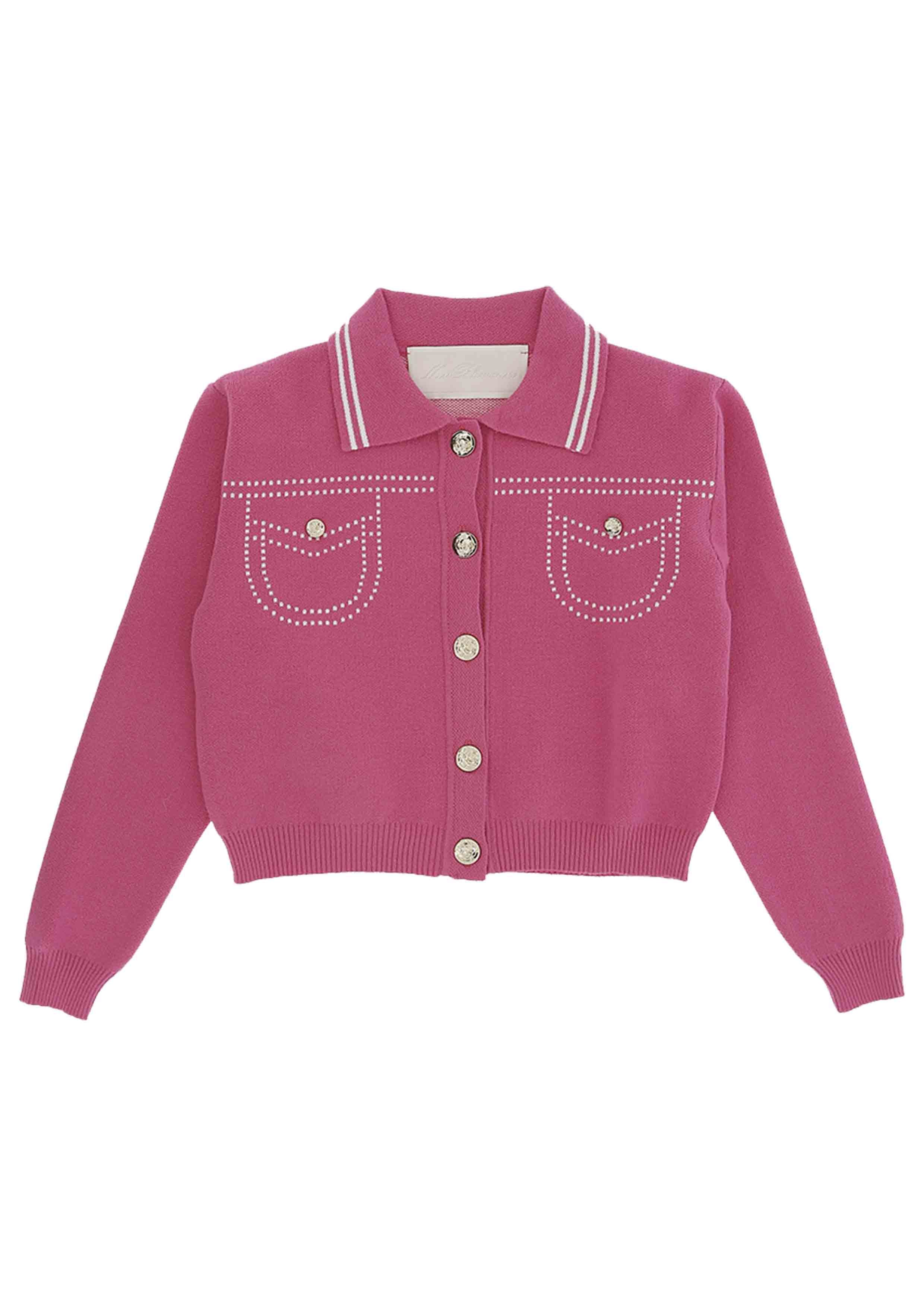 Miss Blumarine Pink Button Down Knit