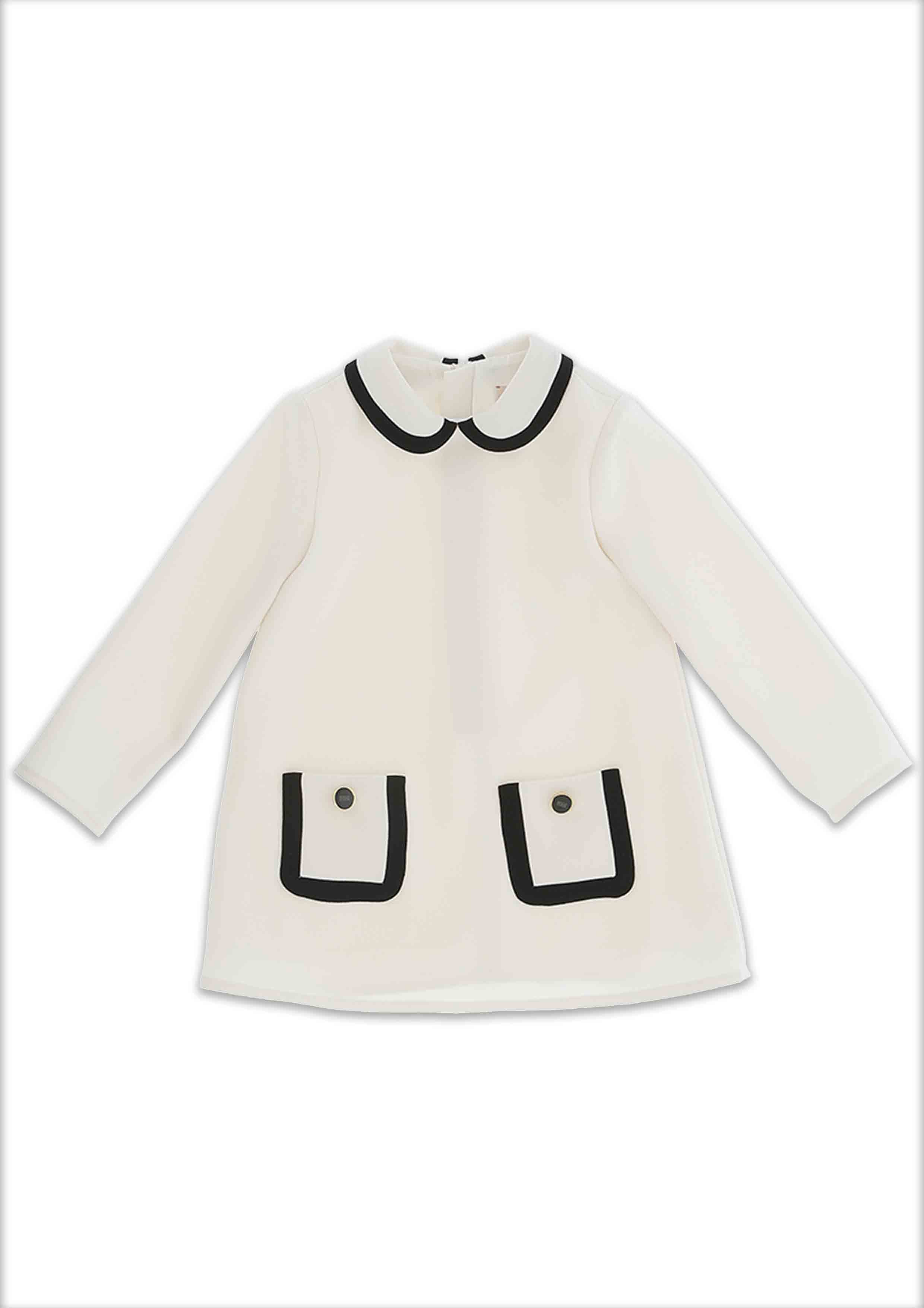 Elisabetta Franchi Toddler Ivory Pocket Dress