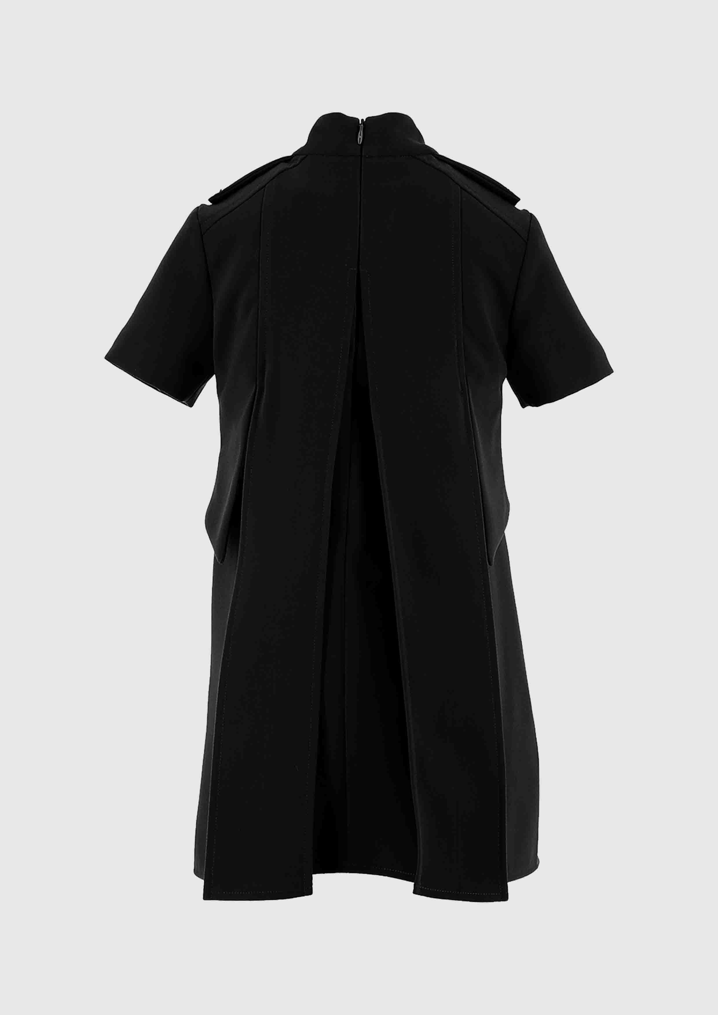 Elisabetta Franchi Black Crepe with Logo Buttons