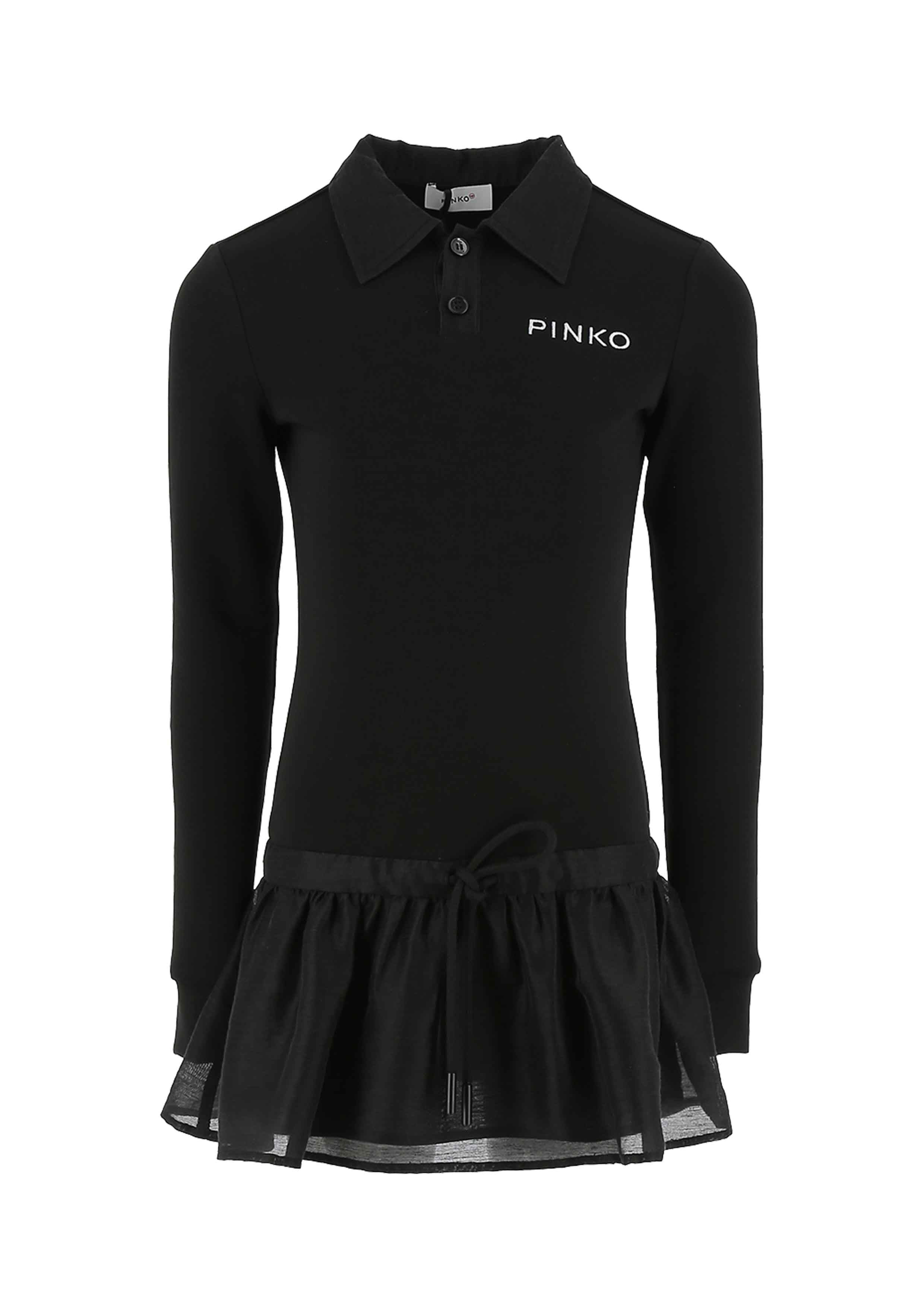Pinko Black Polo Shirt Dress