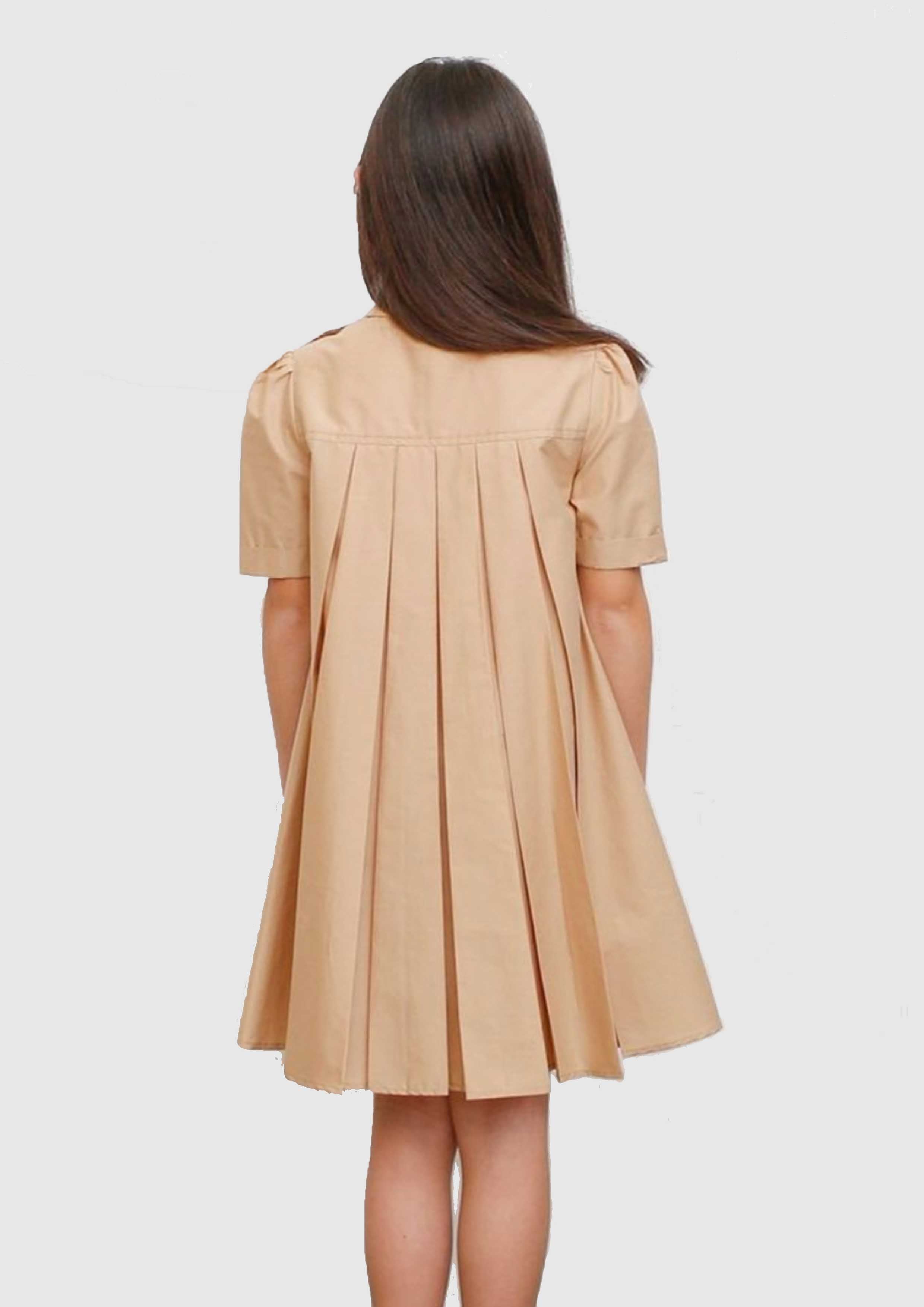 Pleated Dress With Logo Buttons