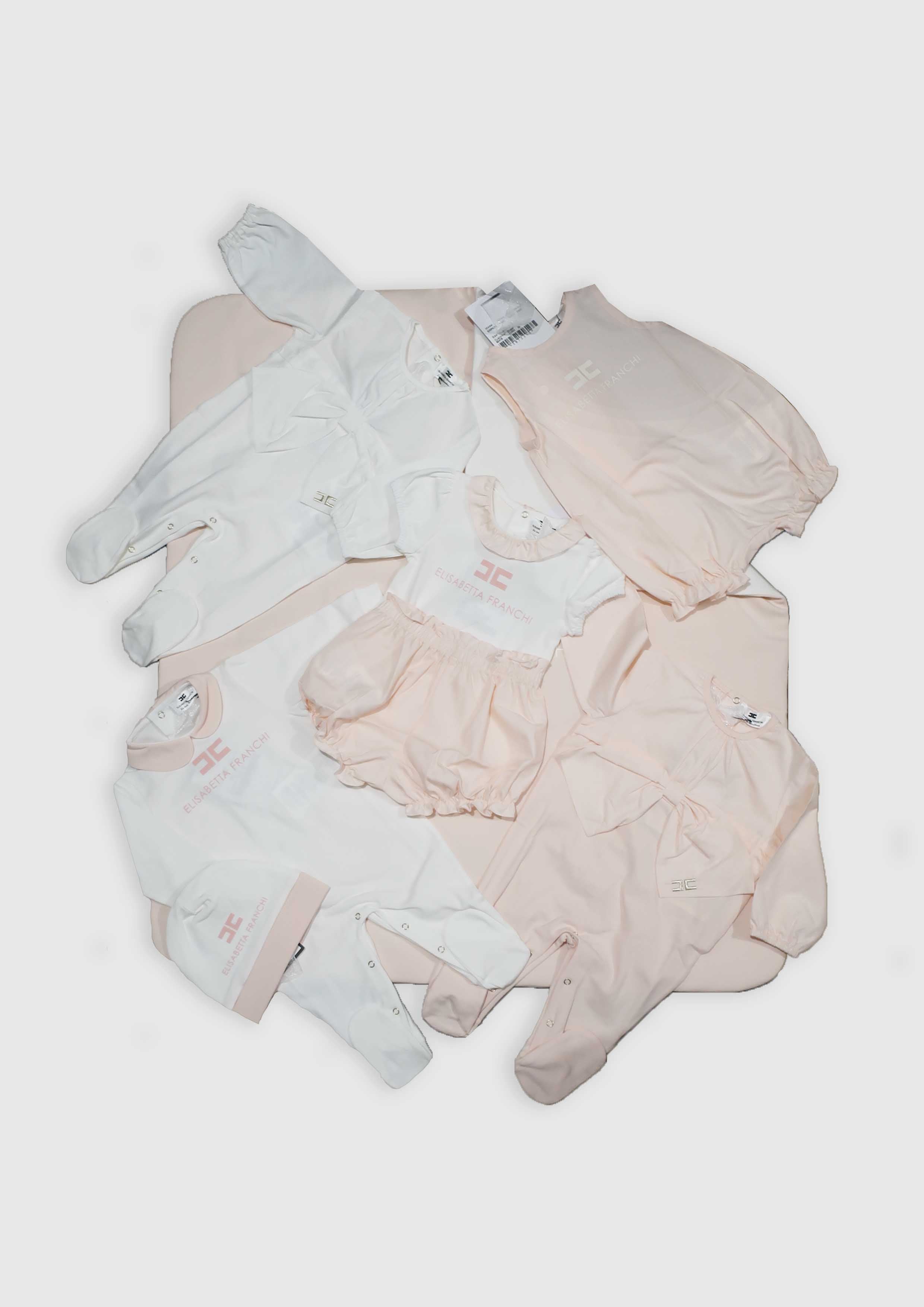 Elisabetta Franchi classic pink/ivory jersey babygrow