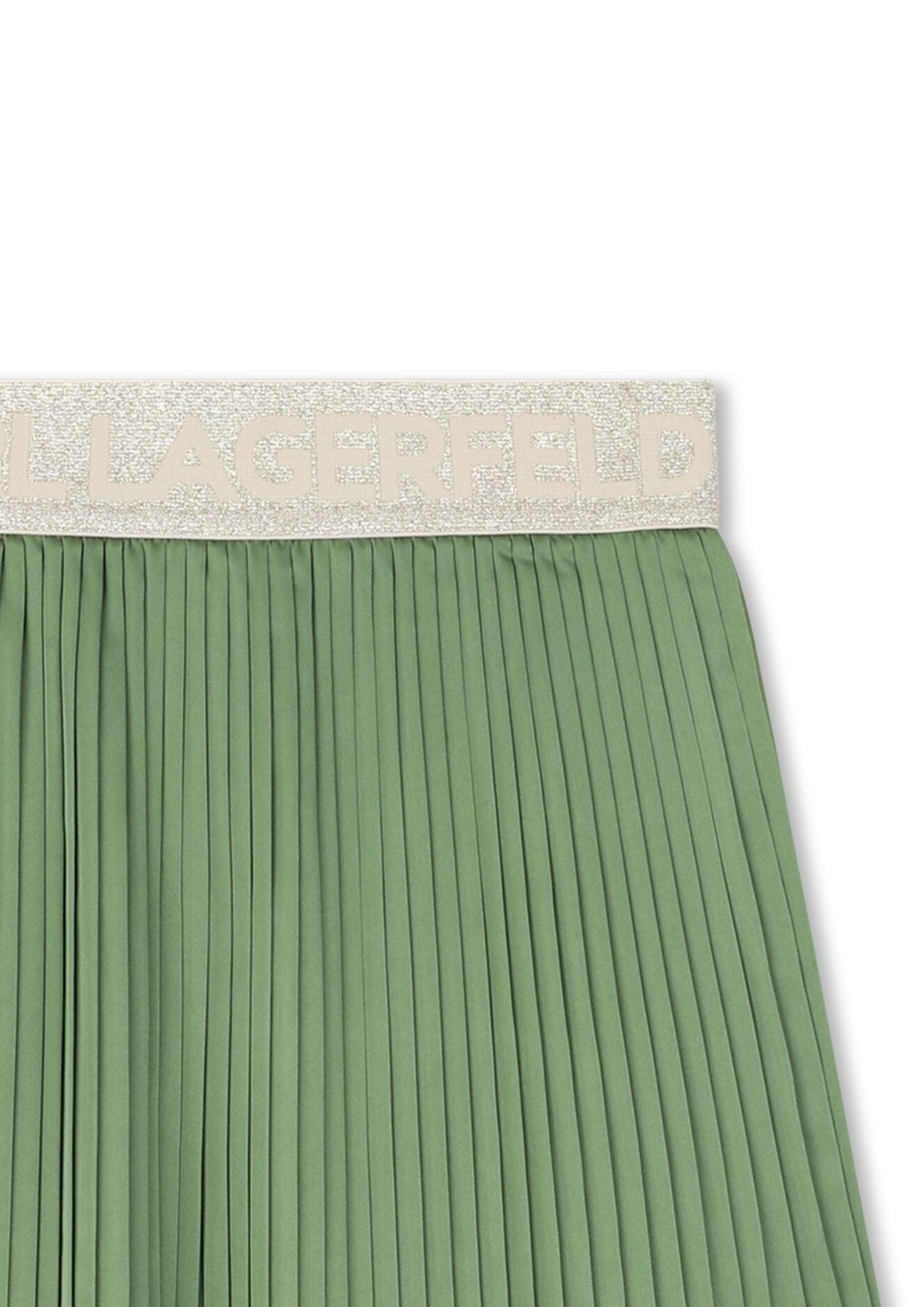 Karl Lagerfeld Pleated Green Midi Skirt