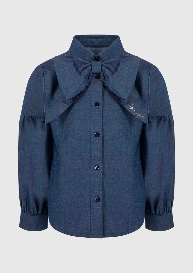 Lapin House Chambray Bow Shirt