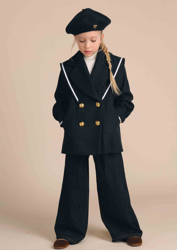 Elisabetta Franchi Wool Sailor Coat