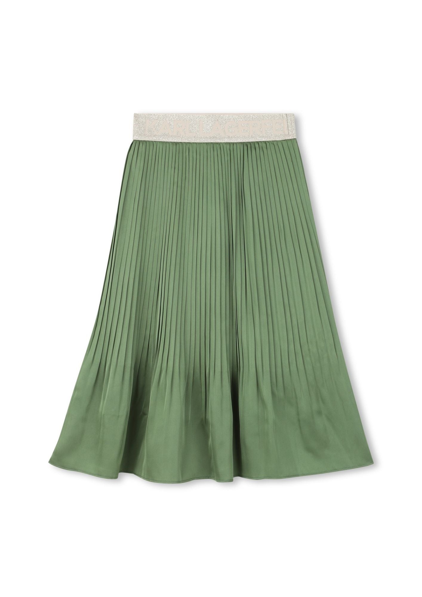 Karl Lagerfeld Pleated Green Midi Skirt