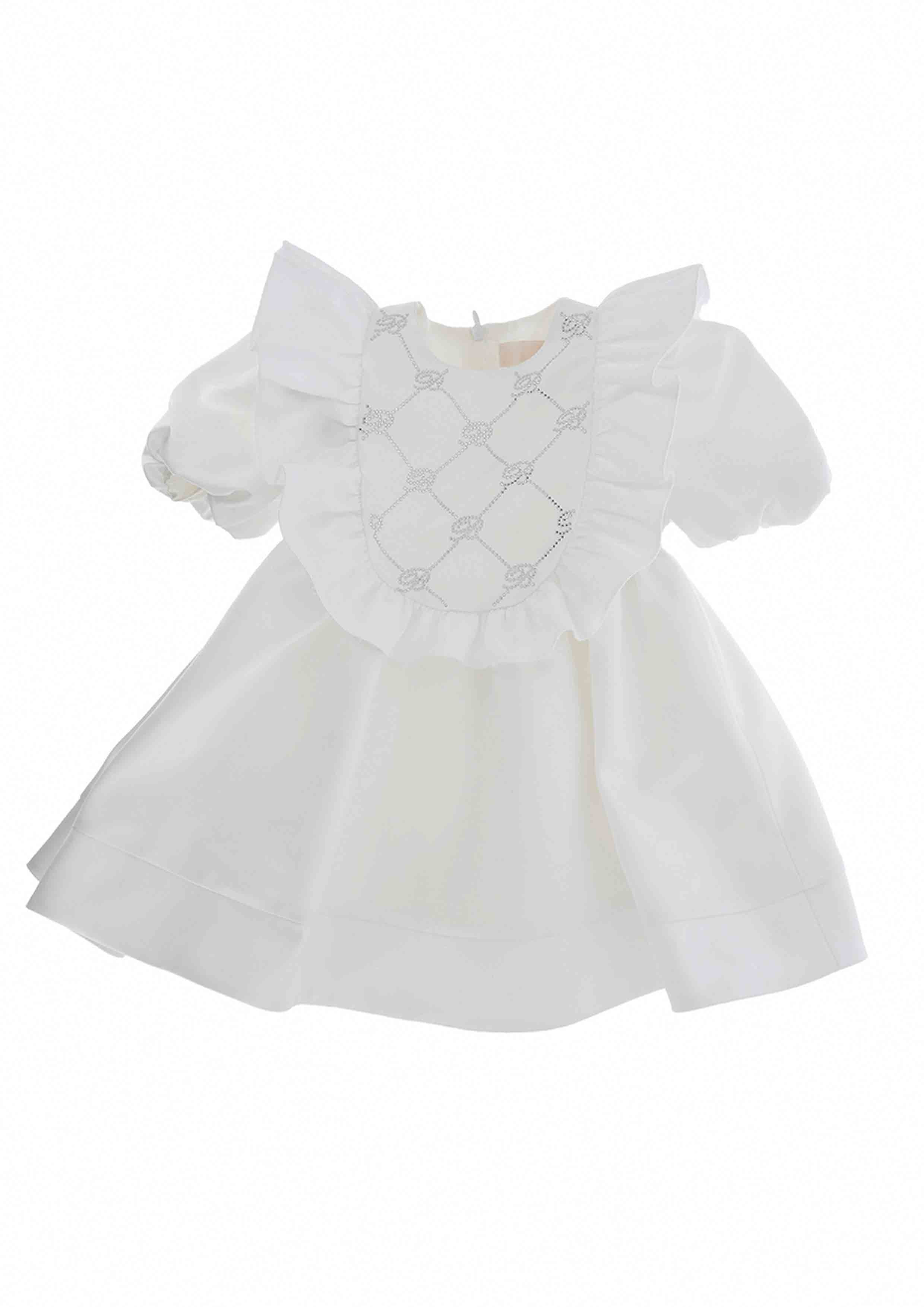 Miss Blumarine Ivory Rhinestone Toddler Dress