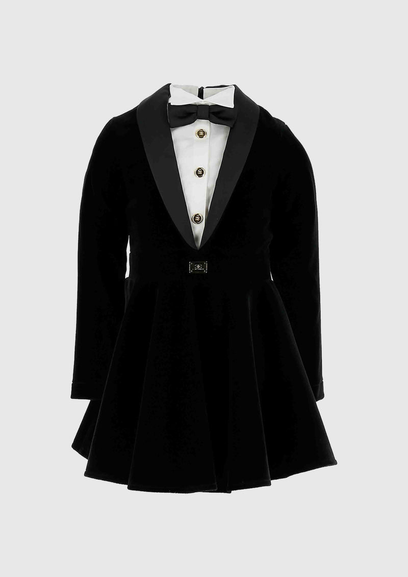 Elisabetta Franchi Tuxedo Velvet Dress