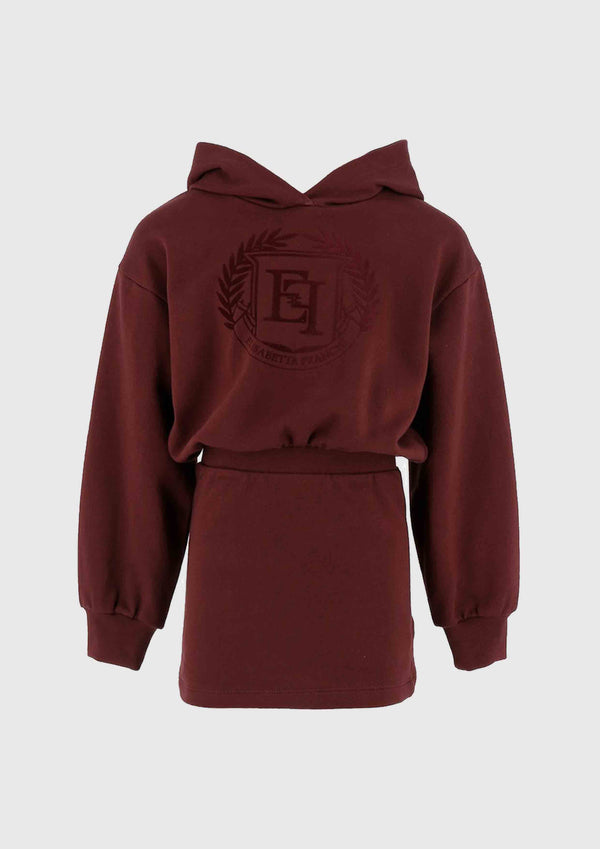 Elisabetta Franchi Burgundy Sweatshirt Dress