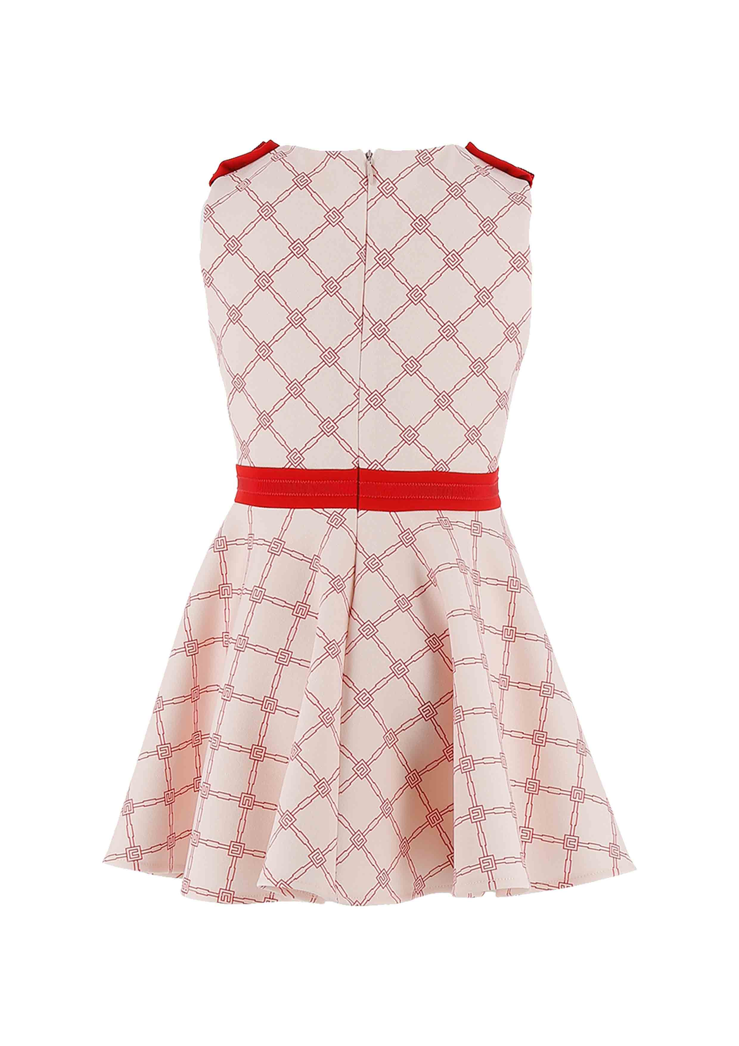 Elisabetta Franchi Pink and Red Monogram Dress