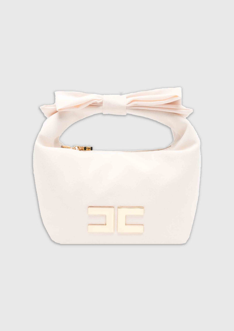 Elisabetta Franchi Ivory Bow Bag