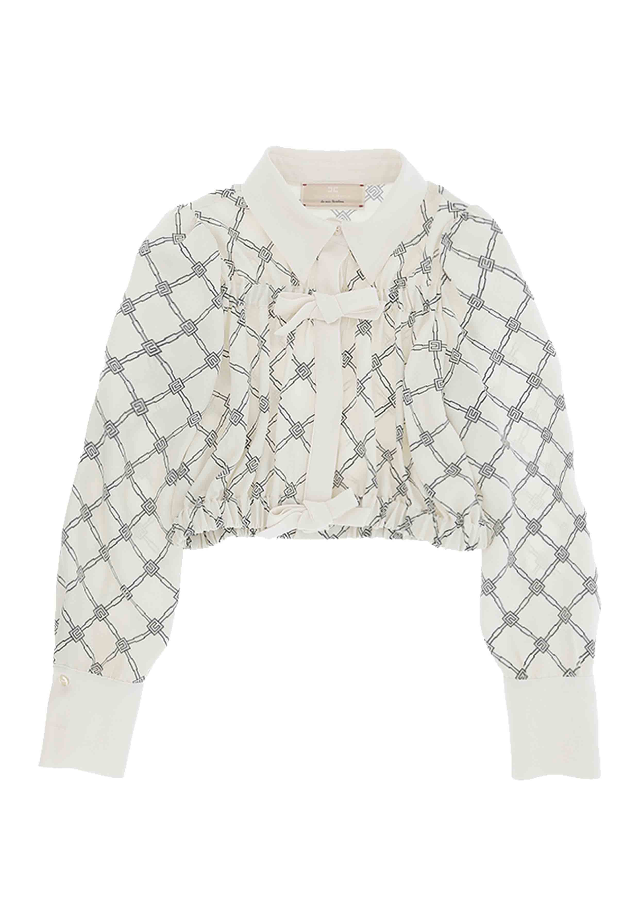 Elisabetta Franchi Ivory Print Blouse