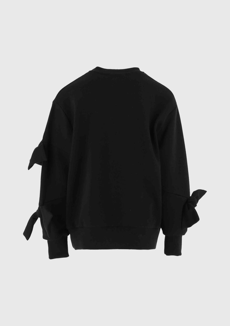 Elisabetta Franchi Black Bow Knots Sweatshirt