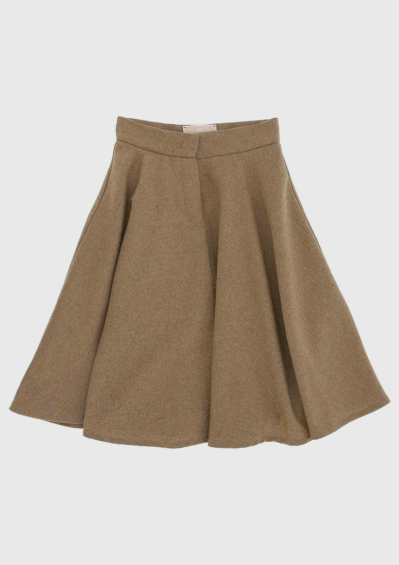 Elisabetta Franchi Camel Wool-mix Skirt