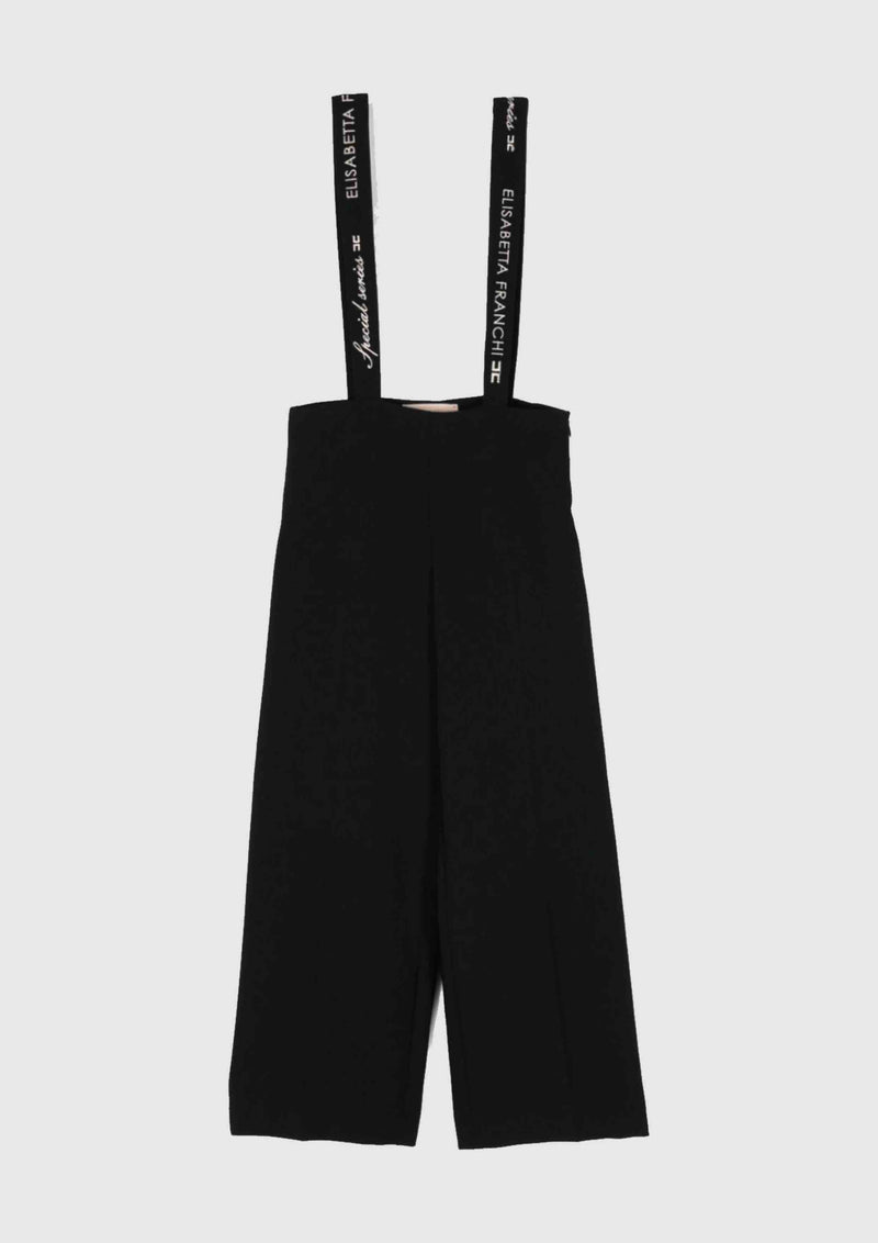 Elisabetta Franchi Black Pants with Suspenders