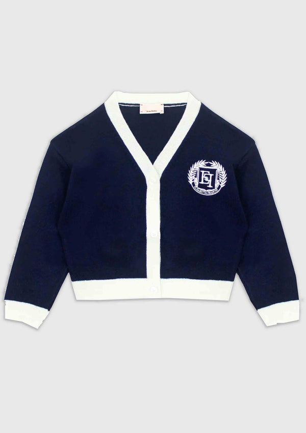 Elisabetta Franchi Navy Wool Emblem Knit (toddler sizes)