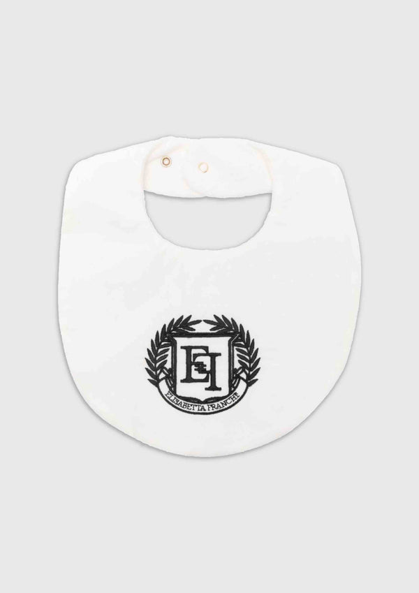 Elisabetta Franchi White Emblem Baby Bib