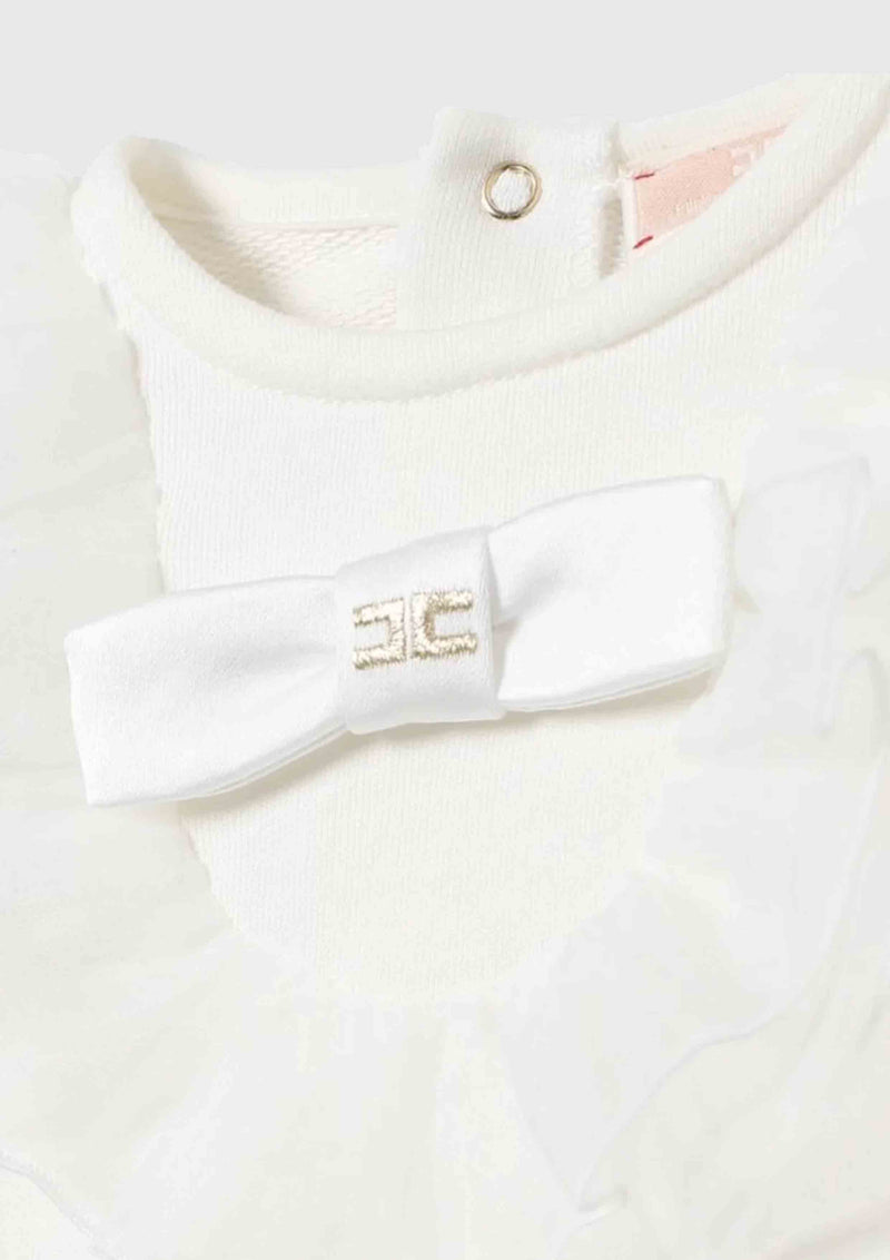 Elisabetta Franchi White Babygrow with Organza