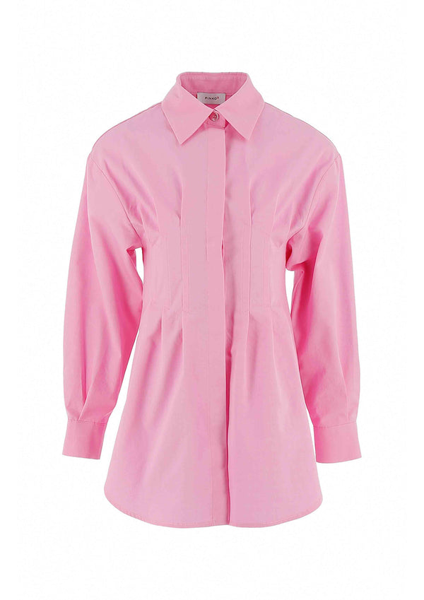 Pinko Up Pink Poplin Darts Dress