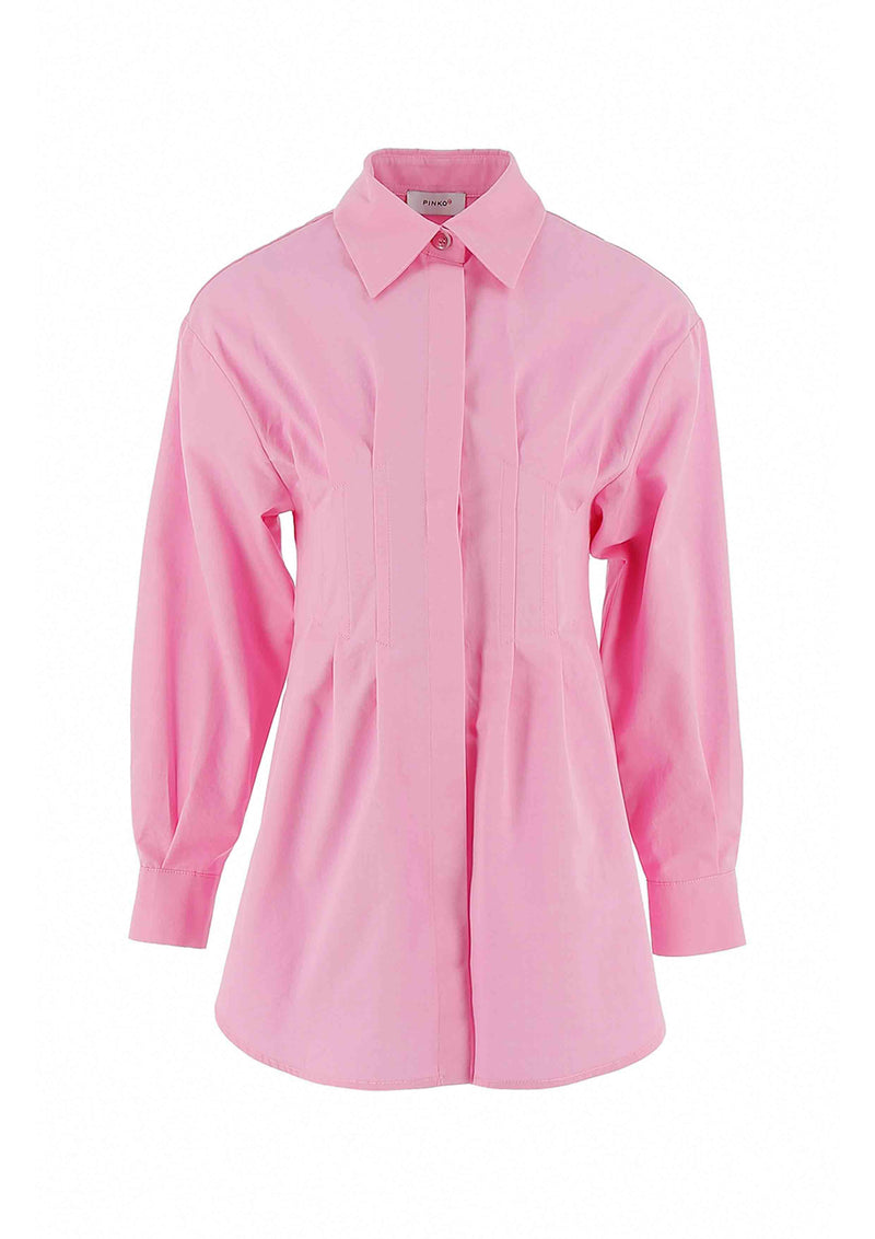 Pinko Up Pink Poplin Darts Dress