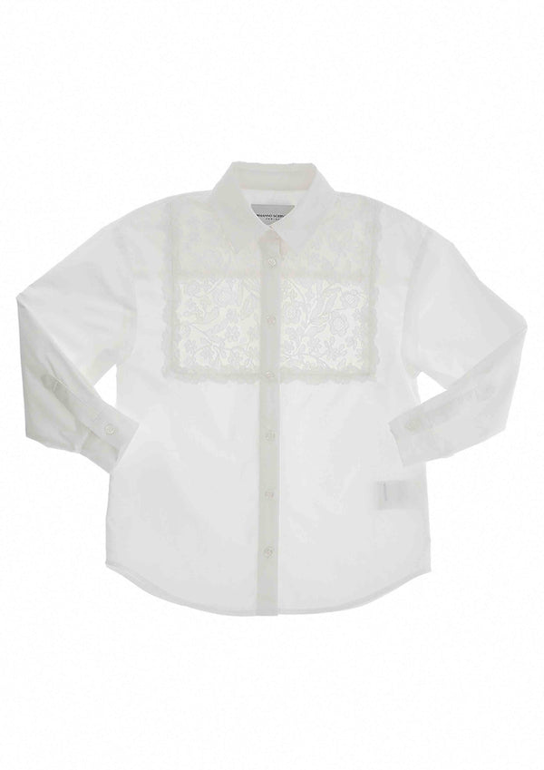 Ermanno Scervino White Shirt with Lace Bib