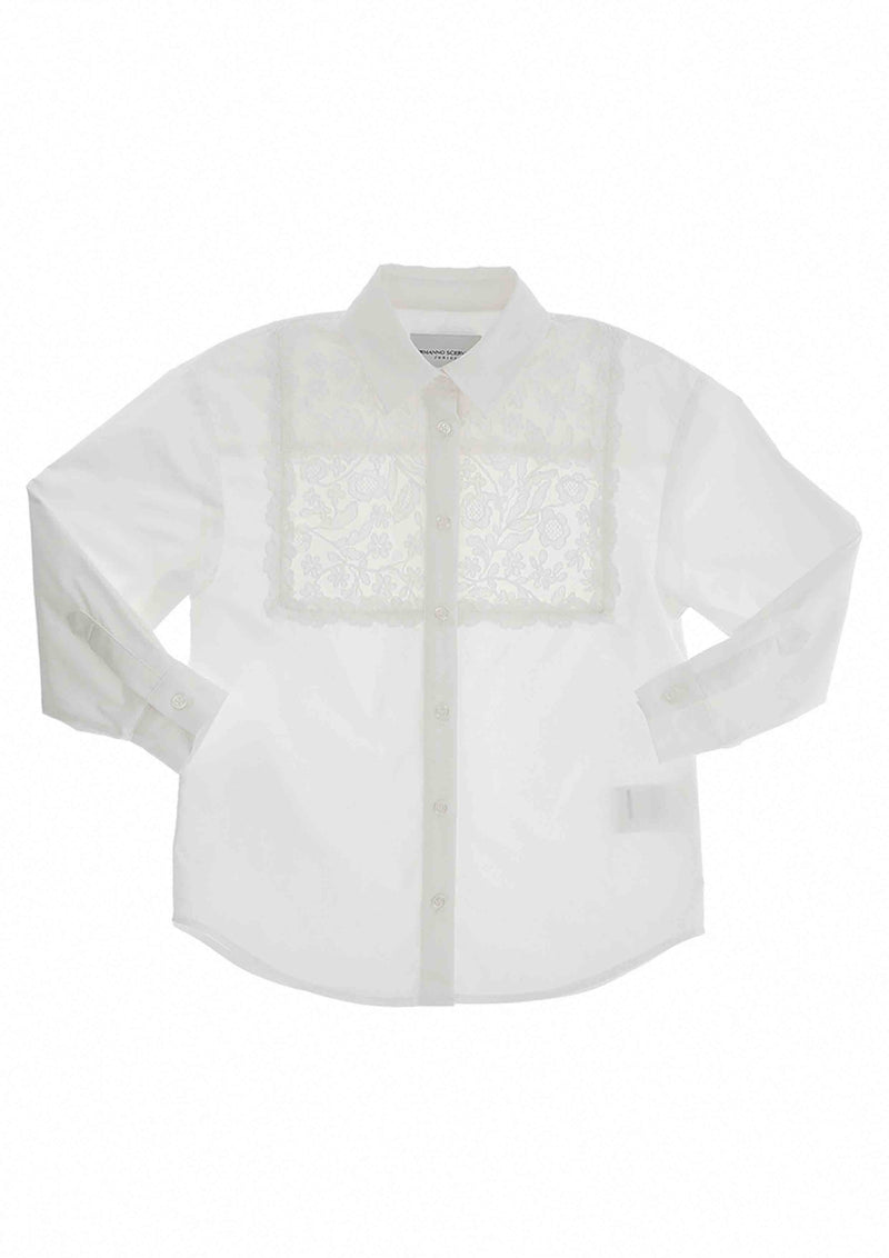 Ermanno Scervino White Shirt with Lace Bib