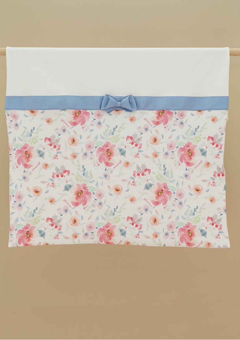 Ninnaoh Floral Padded Blanket with Blue Ribbon