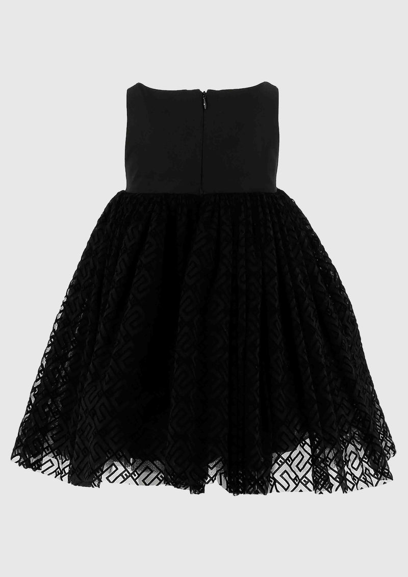 Elisabetta Franchi Crushed Velvet Tulle Dress