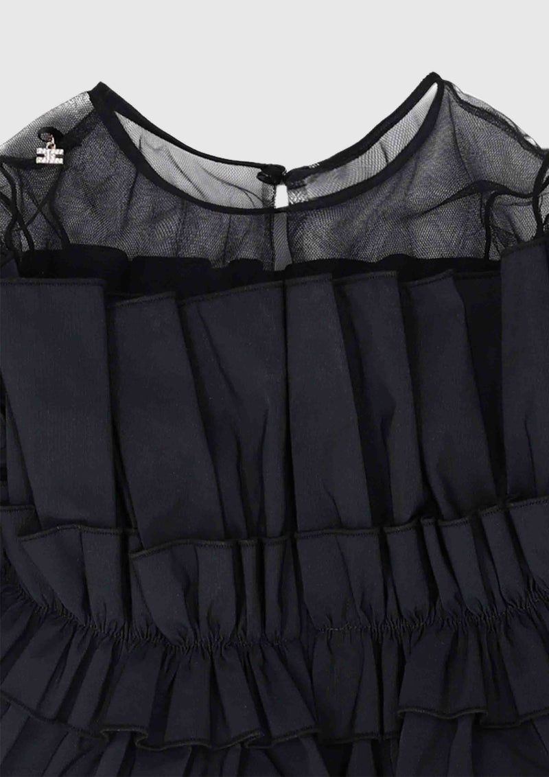 Elisabetta Franchi Black Taffeta Dress