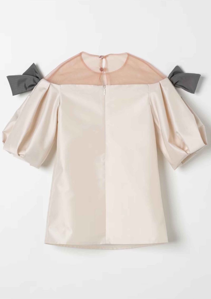 Elisabetta Franchi Taffeta Dress with Bows