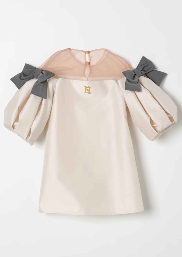 Elisabetta Franchi Taffeta Dress with Bows