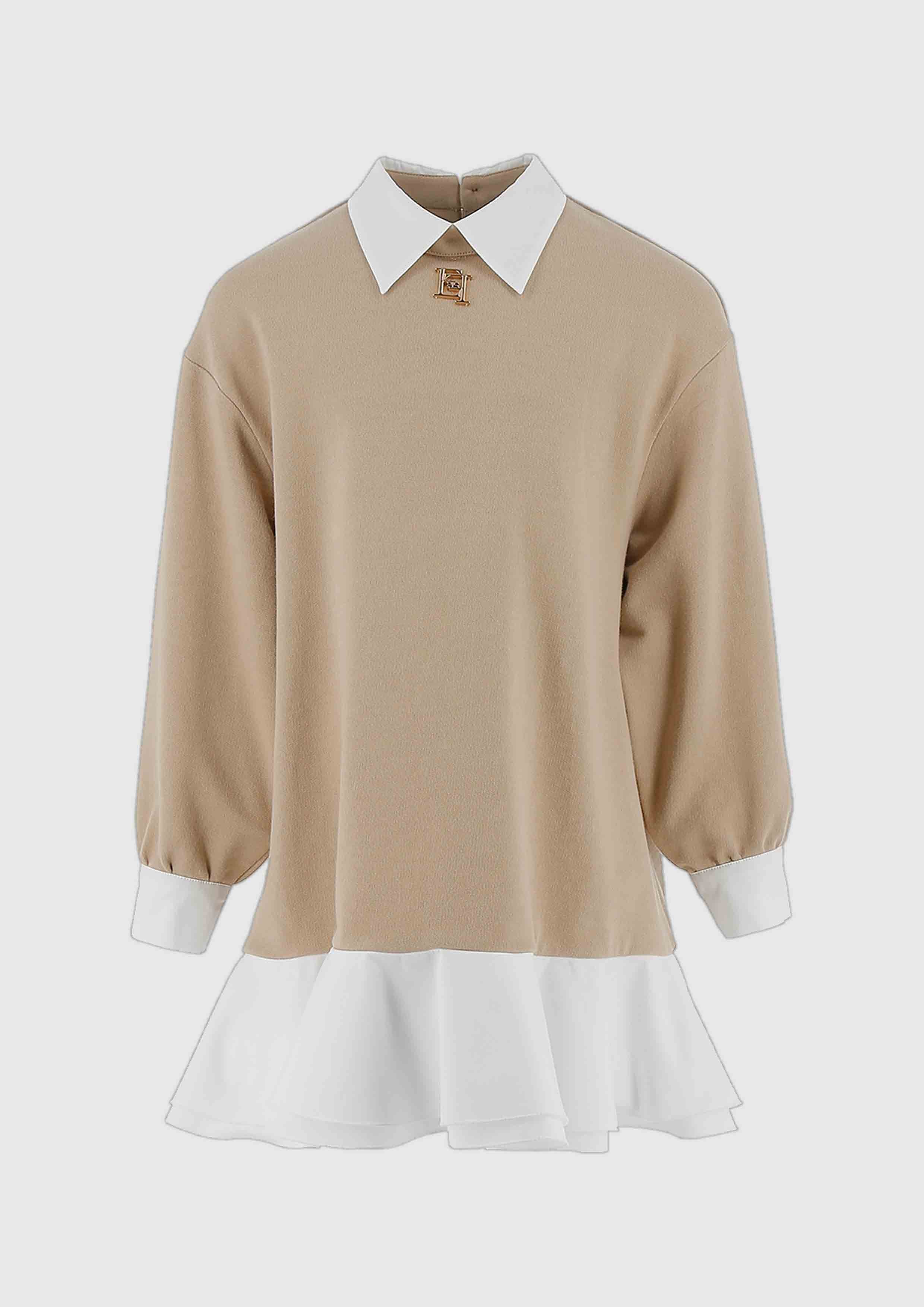 Elisabetta Franchi Camel Sweatshirt Dress (Toddler Version)