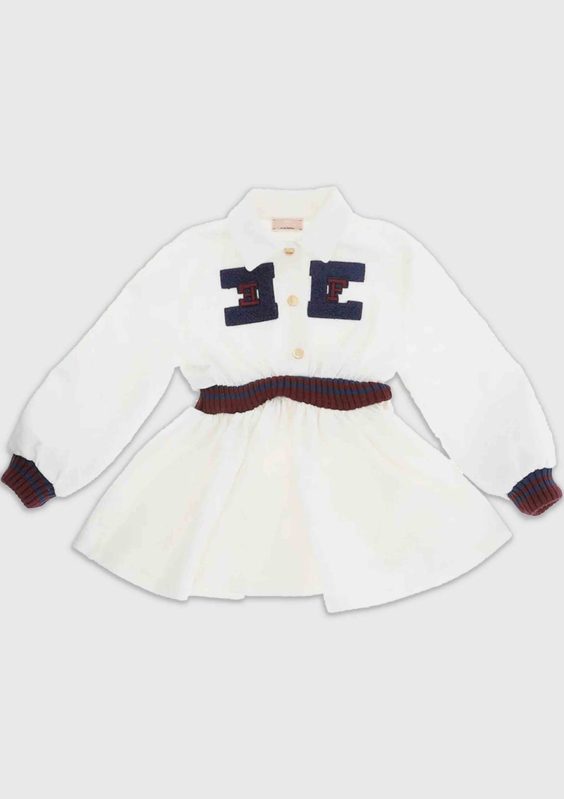 Elisabetta Franchi Toddler White Sweatshirt Dress