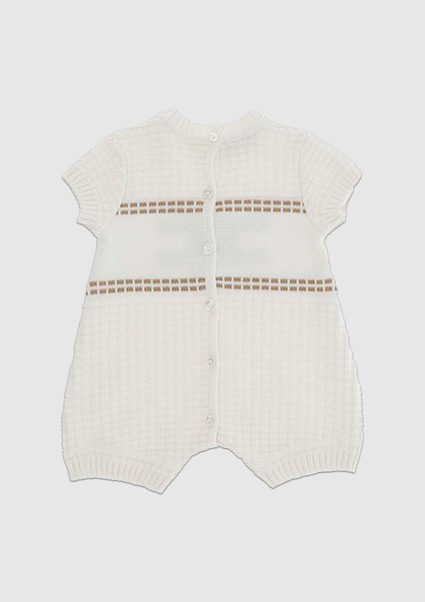 Elisabetta Franchi White & Beige knitted Romper