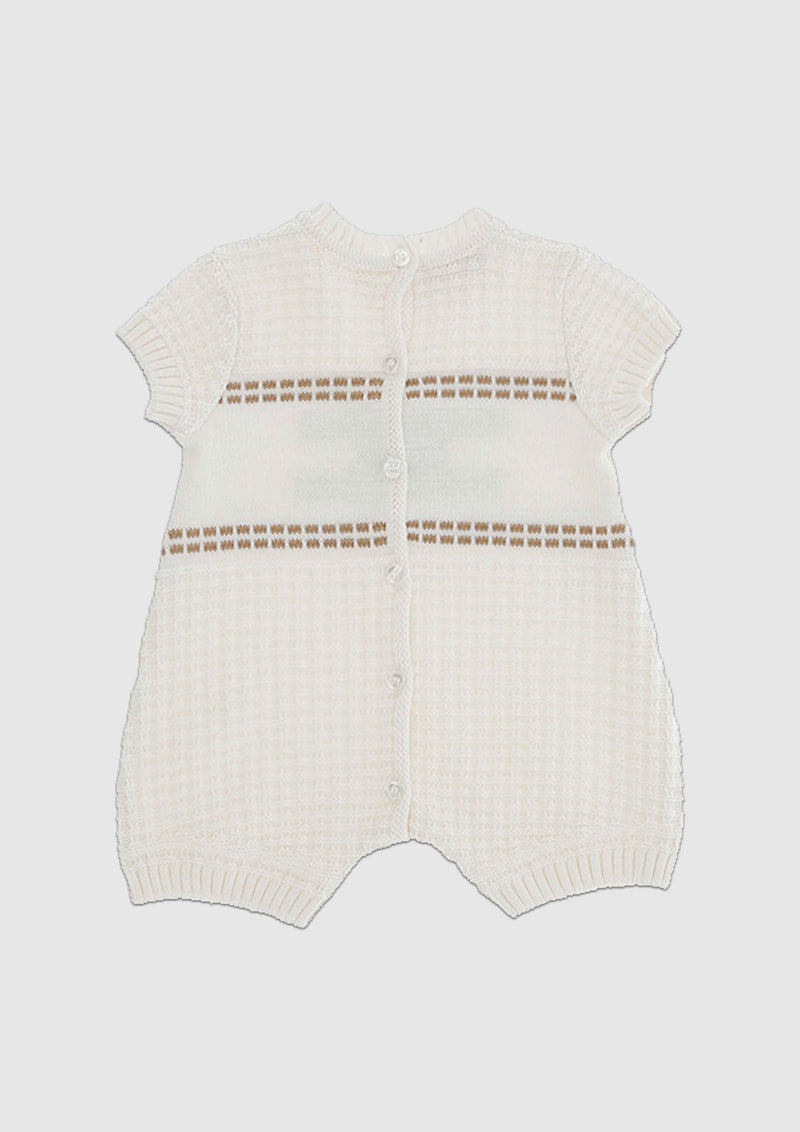 Elisabetta Franchi White & Beige knitted Romper