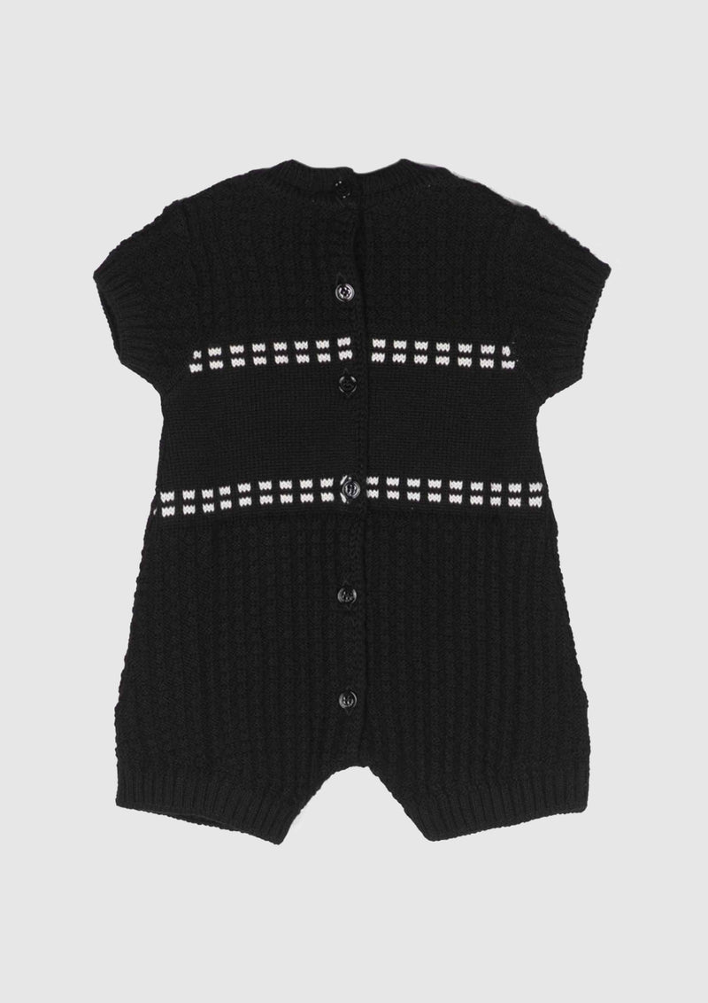 Elisabetta Franchi Black & White Knitted Romper