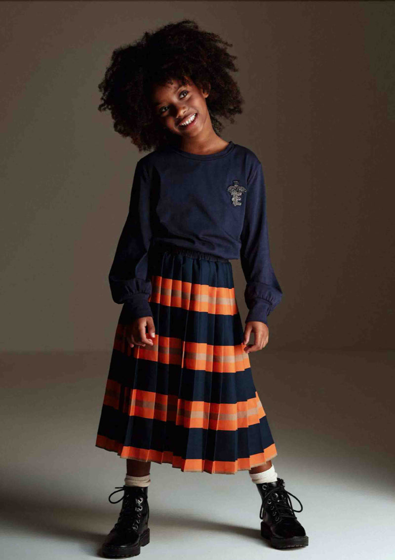 Ermanno Scervino Navy Stripe Dress