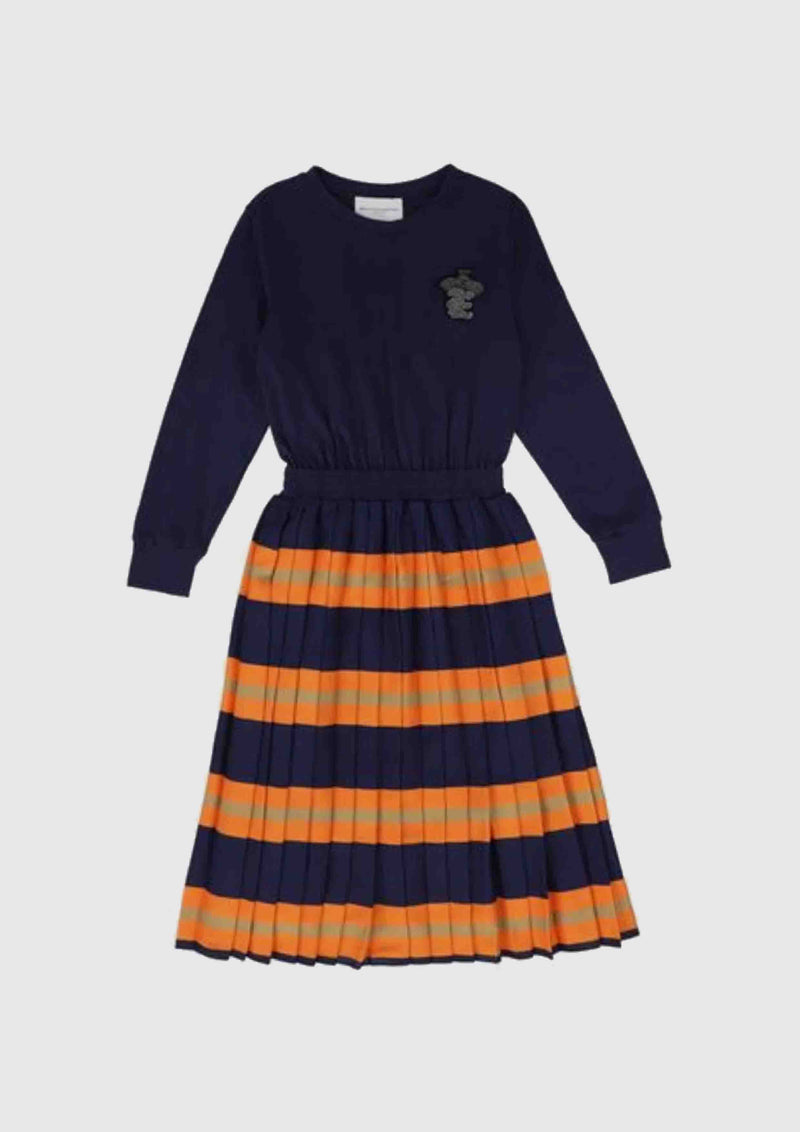 Ermanno Scervino Navy Stripe Dress