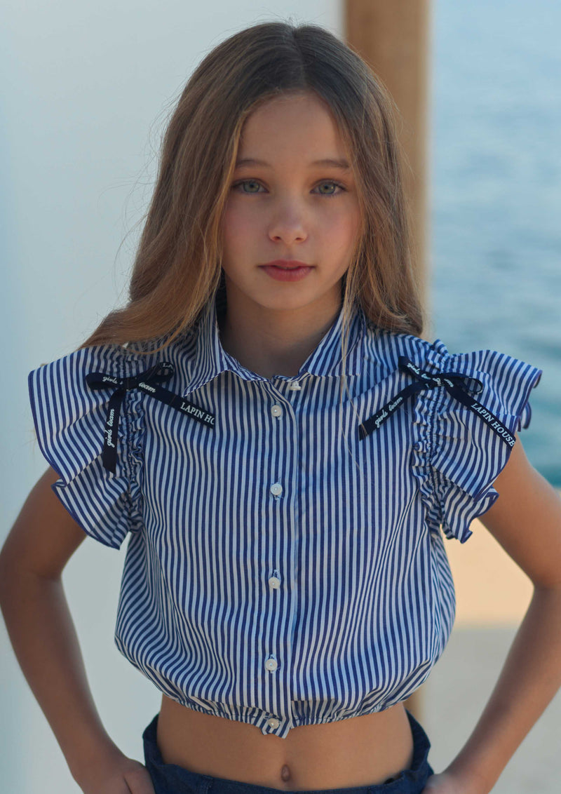 Lapin House Stripe Cropped Shirt