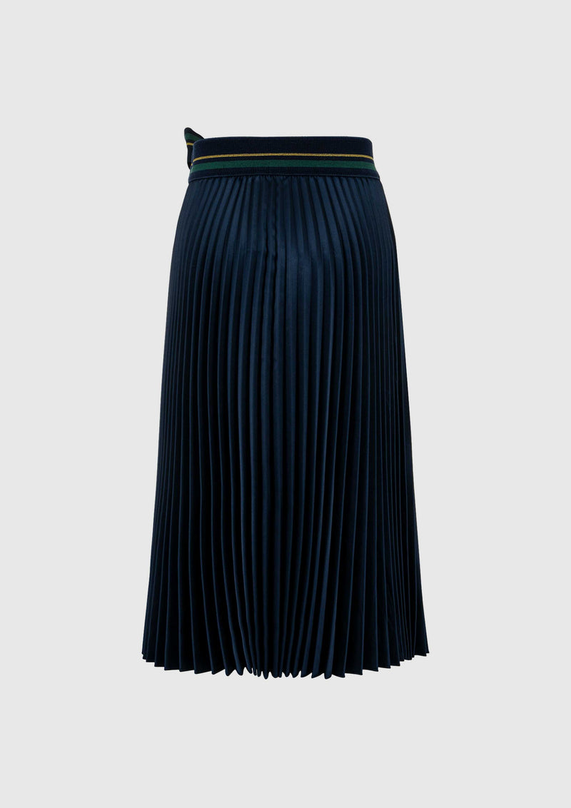 Navy Pleated Skirt