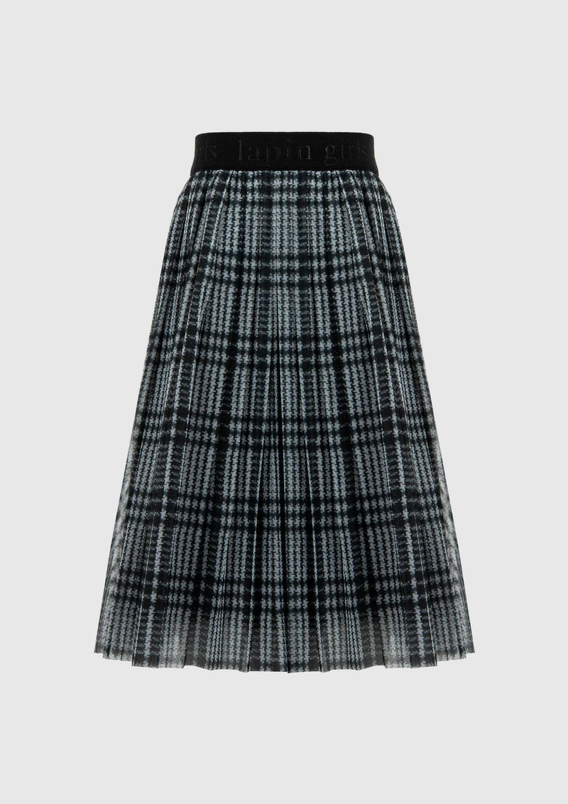 Grey Houndstooth Tulle Skirt