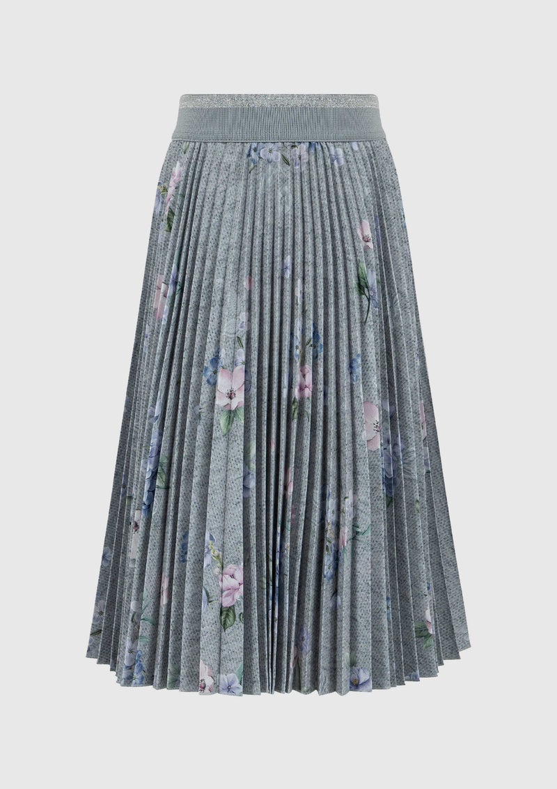 Grey Pleated Skirt