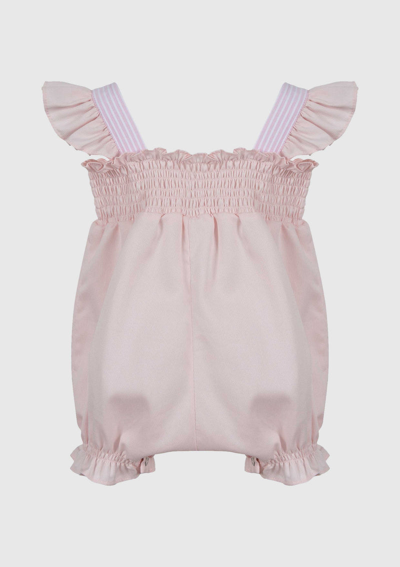 Lapin House Pink Smocked Onesie with Bow