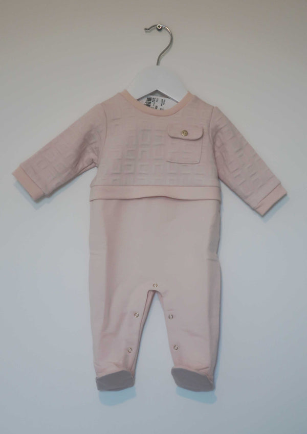 Elisabetta Franchi Embossed Logo Soft-Pink Babygrow