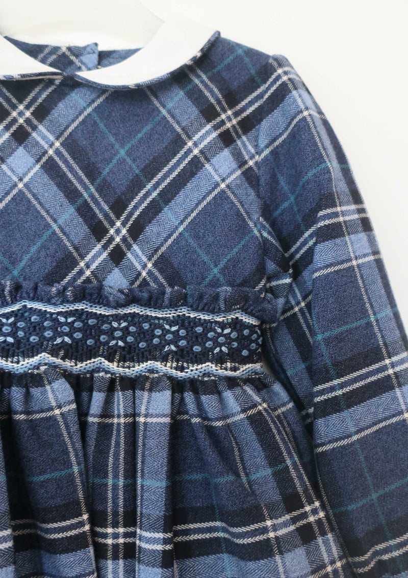 Tartan Smocked Wool Mix Dress