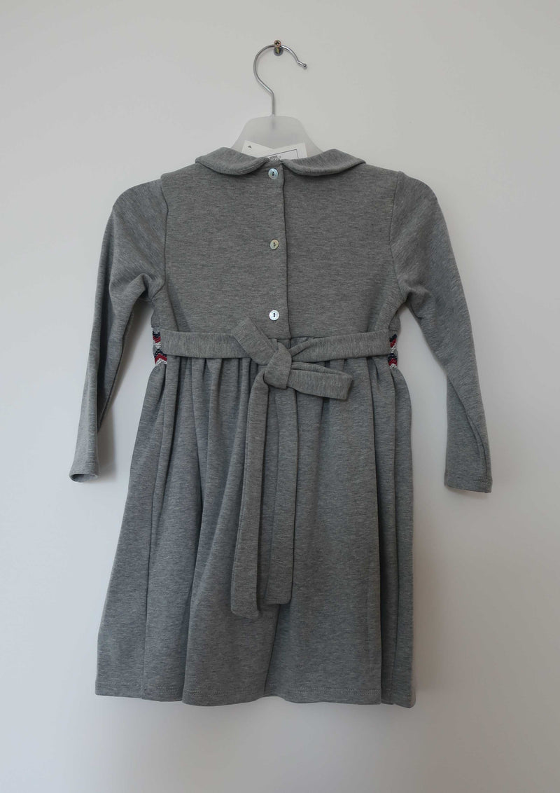 Grey Cotton Jersey Smocked Dress