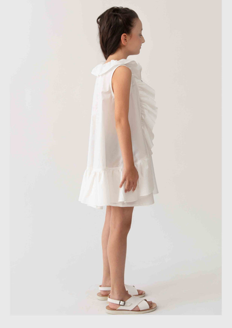 Piccola Ludo White Frill Dress