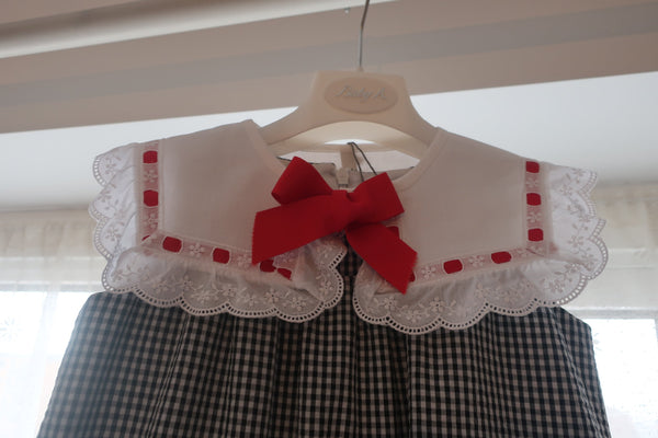 Baby A Black Gingham White Collar Dress - Tiny Models